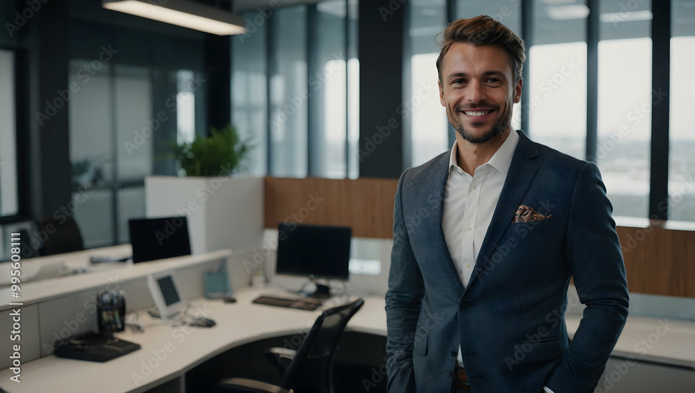 Confident Businessman in Modern Office Confident Businessman in Modern Office