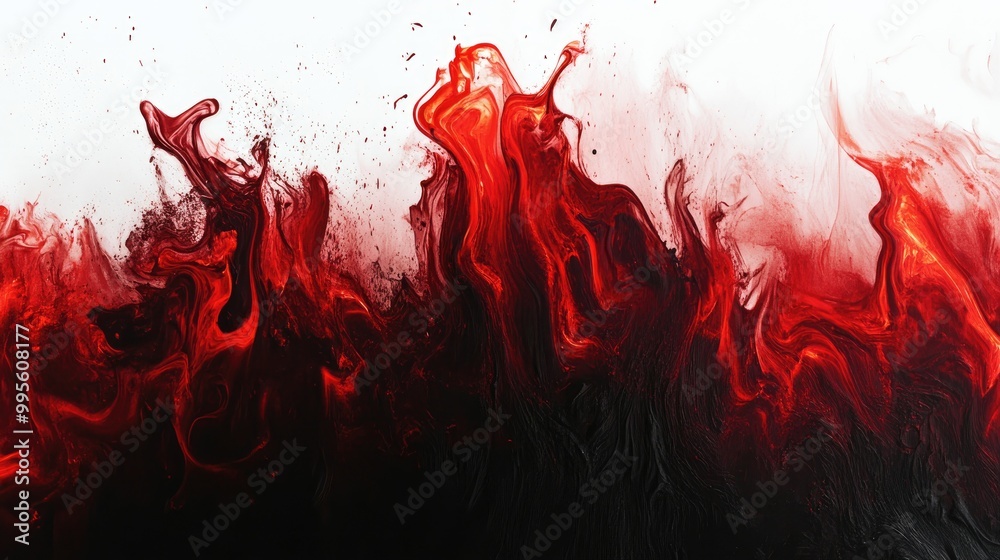 Abstract red and black paint. Perfect for creating a powerful, dramatic, or ominous mood. Abstract red and black paint. Perfect for creating a powerful, dramatic, or ominous mood.