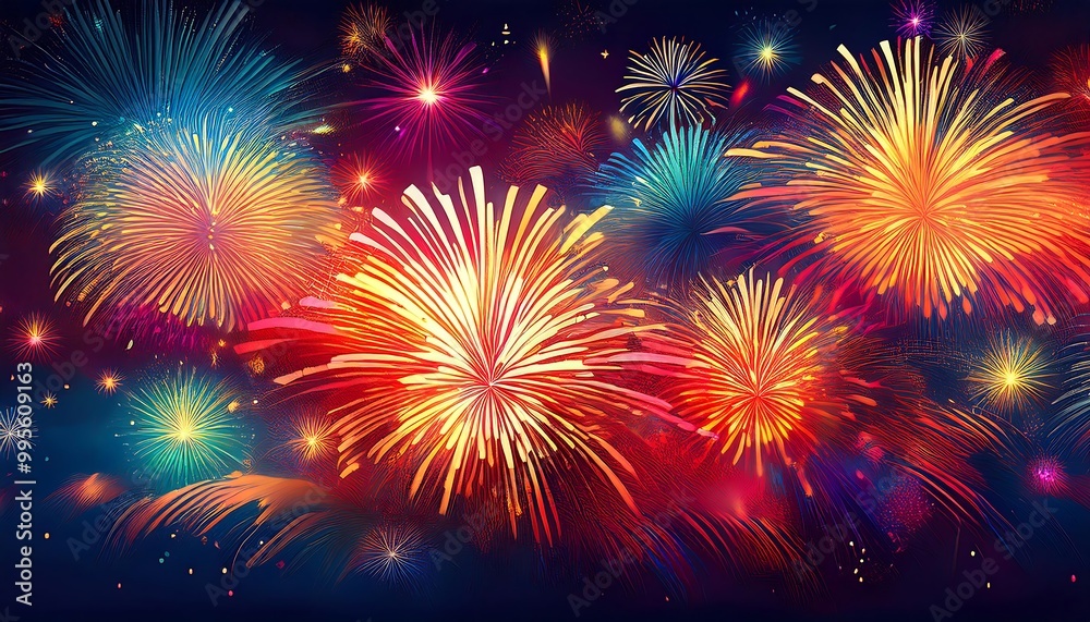 Fototapeta premium new year fireworks background representing new year wishes