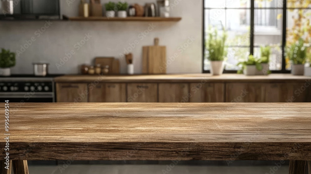 Wooden table top with blurred background. Great for showcasing products or food. Wooden table top with blurred background. Great for showcasing products or food.
