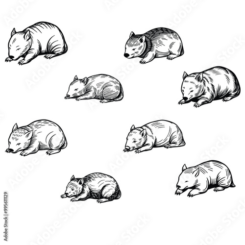 Wombat Lying Down svg