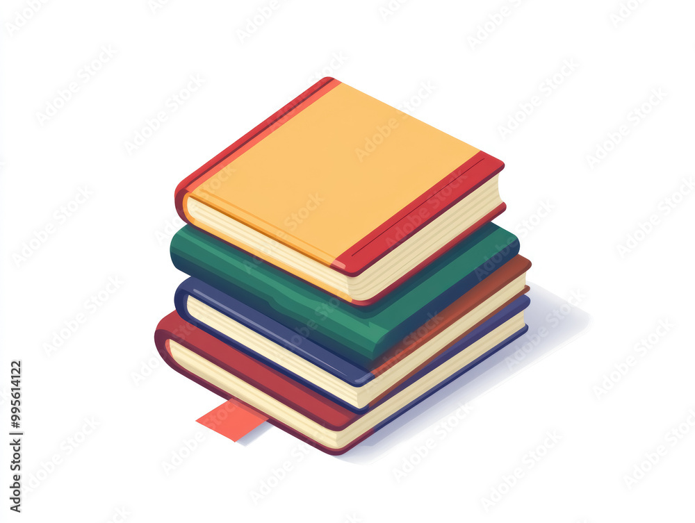 colorful stack of books with bookmark, education concept colorful stack of books with bookmark, education concept