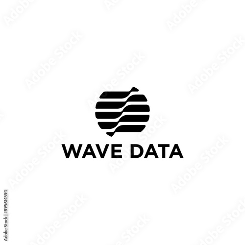 Abstract linear logo . Wave flow logotype symbol. Premium motion stream water aqua vector icon in minimalistic style.
