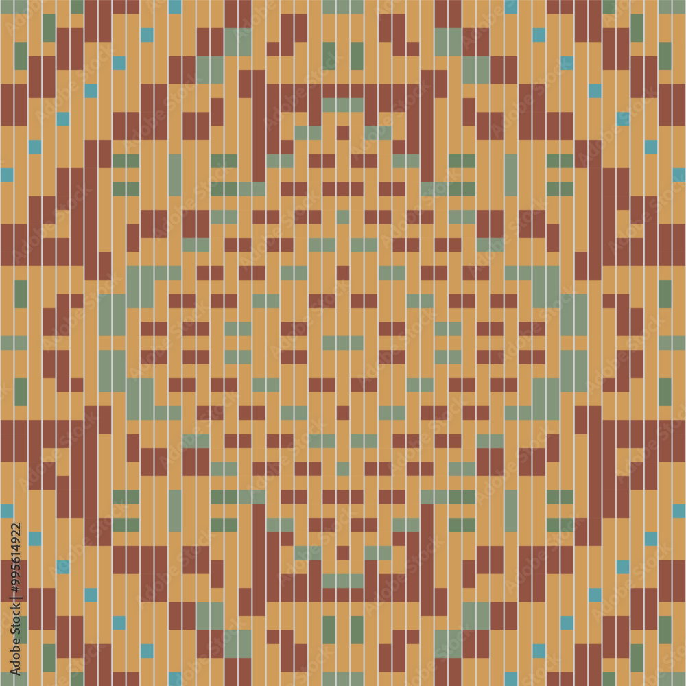 Fototapeta premium Scandinavian Islamic Flower Patternfolk Embroidery, Aztec Geometric Ornament Print. Design for Carpet, Wallpaper, Clothing, Wrapping, Fabric