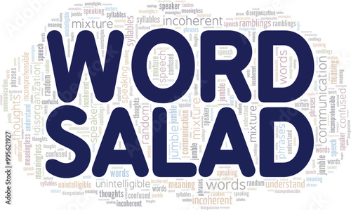 Word Salad word cloud conceptual design isolated on white background.
