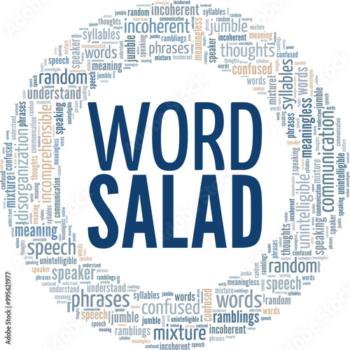 Word Salad word cloud conceptual design isolated on white background.