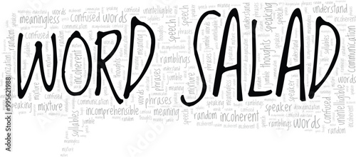 Word Salad word cloud conceptual design isolated on white background.