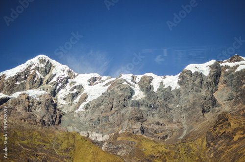 Panoramic View of the Andes in Cusco, Peru with  a Glacier