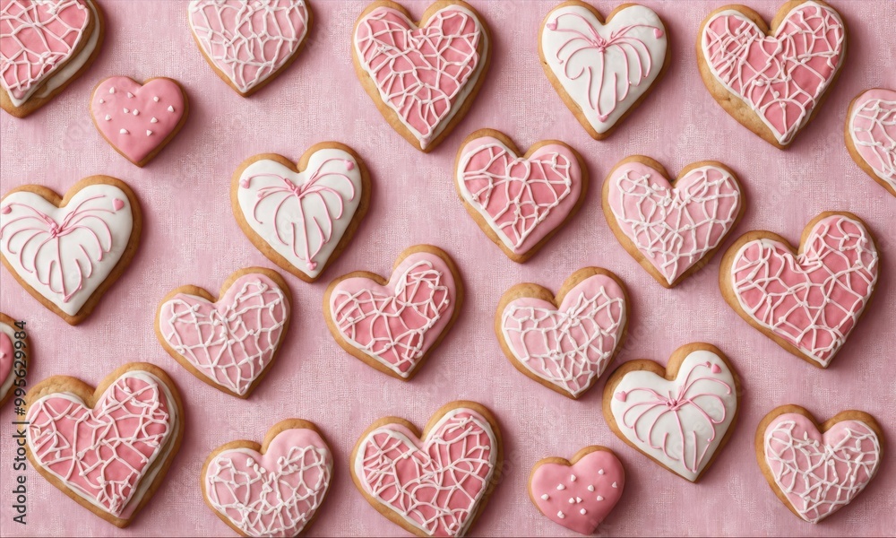 custom made wallpaper toronto digitalHeart shaped cookies decorated with pink and white frosting
