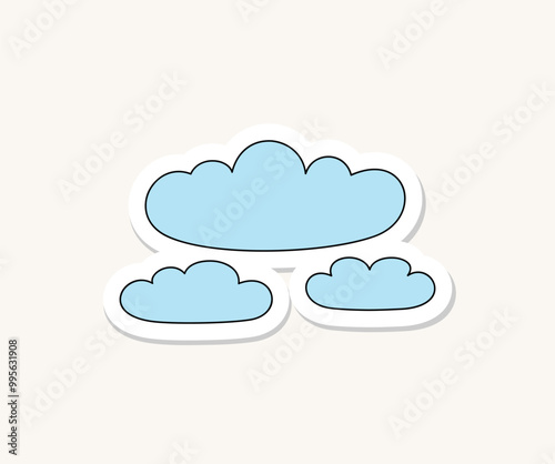cloud aesthetic sticker hand drawn illustration