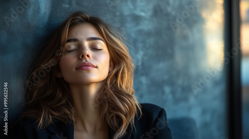 Female Worker Taking a Break, Deep in Thought