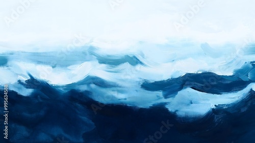 Abstract Blue Ocean Waves 