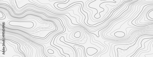 Abstract topography circle with contour map waves paper topo relief line map mountain background. Curved line topo seamless topography ornament design. Vector background.