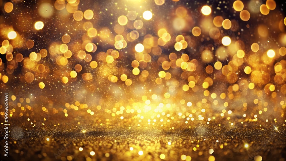 Golden glitter texture background with sparkling twinkling lights creating a festive mood Golden glitter texture background with sparkling twinkling lights creating a festive mood