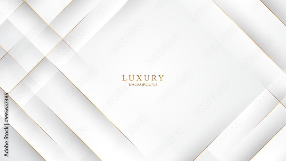 Obraz premium Luxury abstract white background with golden lines