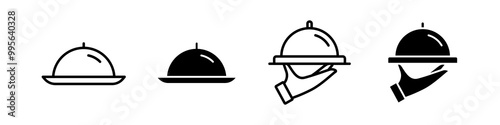 Food platter serving Vector icons collection