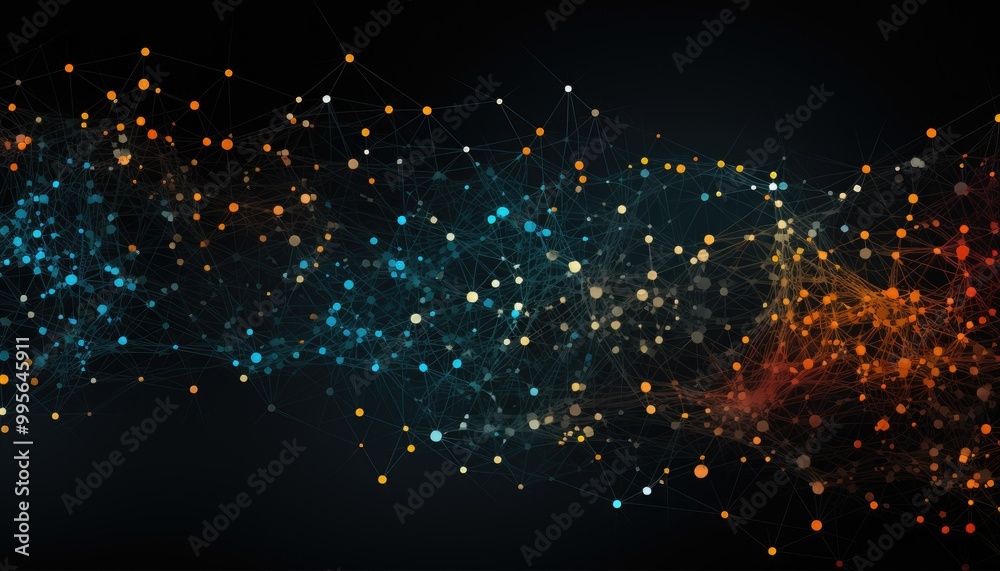 Fototapeta premium Image of Abstract network with digits