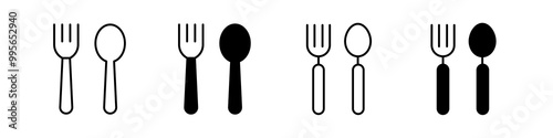 Fork & spoon icon vectors collection