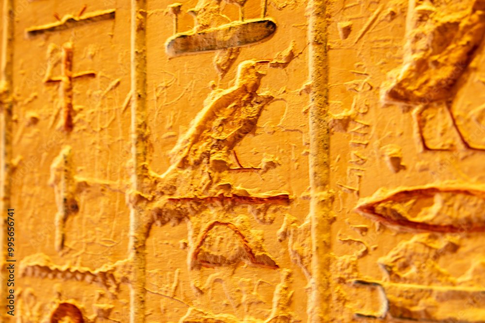 Hieroglyphs from the Valley of the Kings. These ancient inscriptions ...