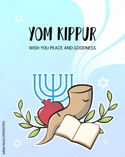 Yom Kippur, Rosh hashanah, shana tova banner. Israel, hebrew.