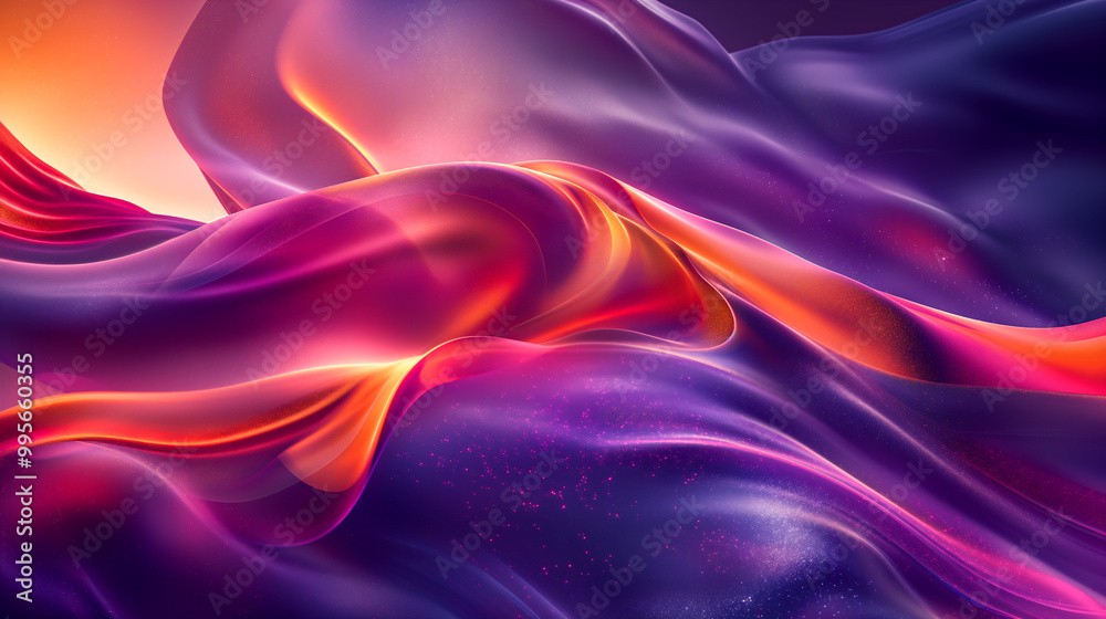 Obraz premium Colorful Neon Waves Of Light Creating Abstract Pattern In Dark Environment. Generative AI