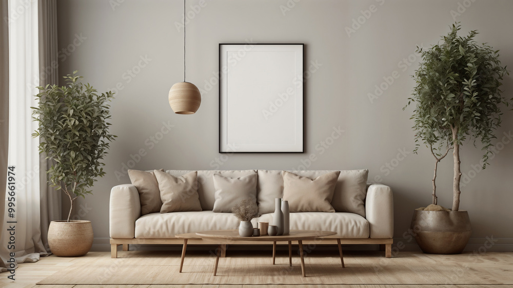 Fototapeta premium modern living room with sofa