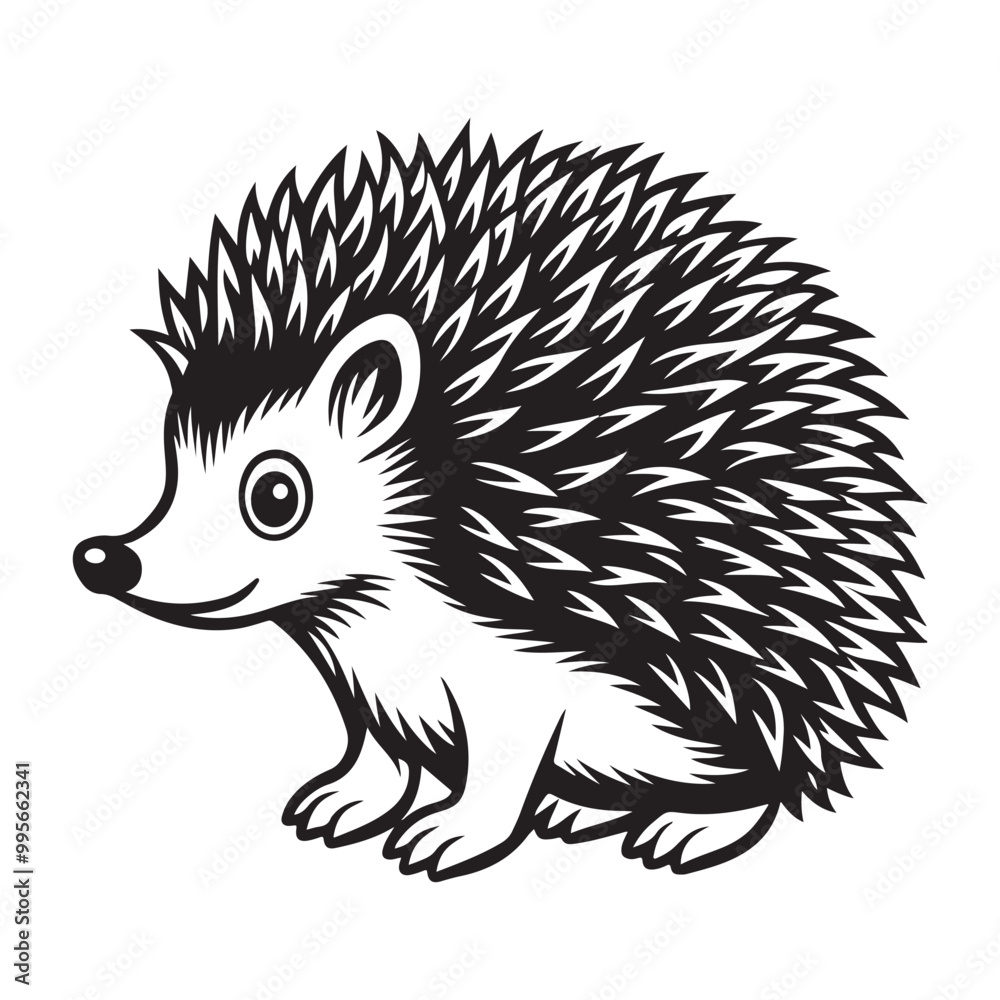 Obraz premium Playful Hedgehog Vector Art for Educational Projects.
