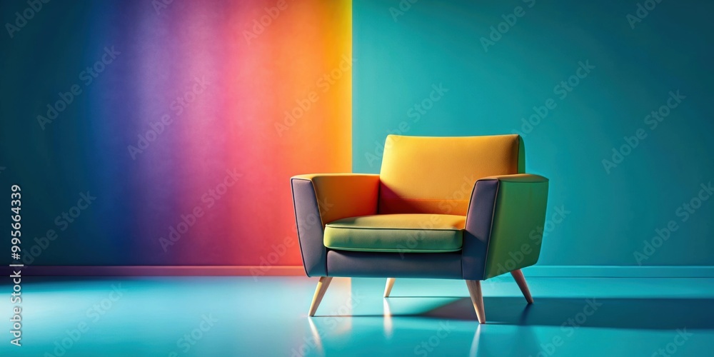 Modern armchair with sleek design and vibrant colors, render, modern, armchair, furniture, design, stylish, contemporary Modern armchair with sleek design and vibrant colors, render, modern, armchair, furniture, design, stylish, contemporary