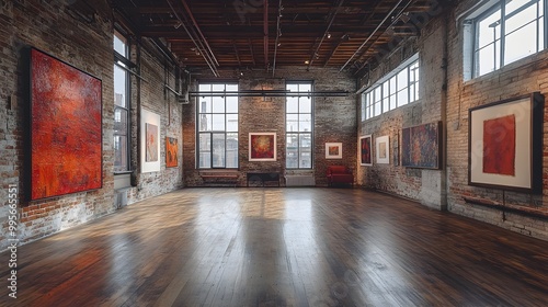 Repurposed Industrial Factory Turned Urban Art Gallery with Exposed Brick and Steel Beams