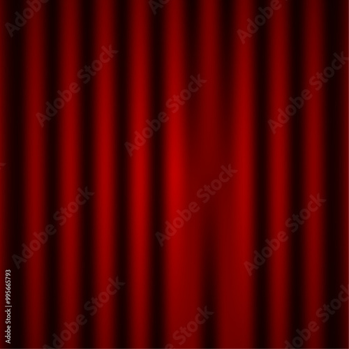 Red curtain. Realistic luxury curtain vector illustration.