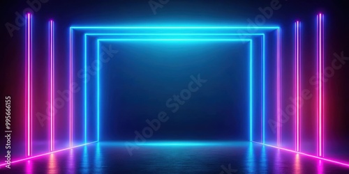 Blue light background with vibrant glowing neon colors, blue, light, background, vibrant, glowing, neon, colors