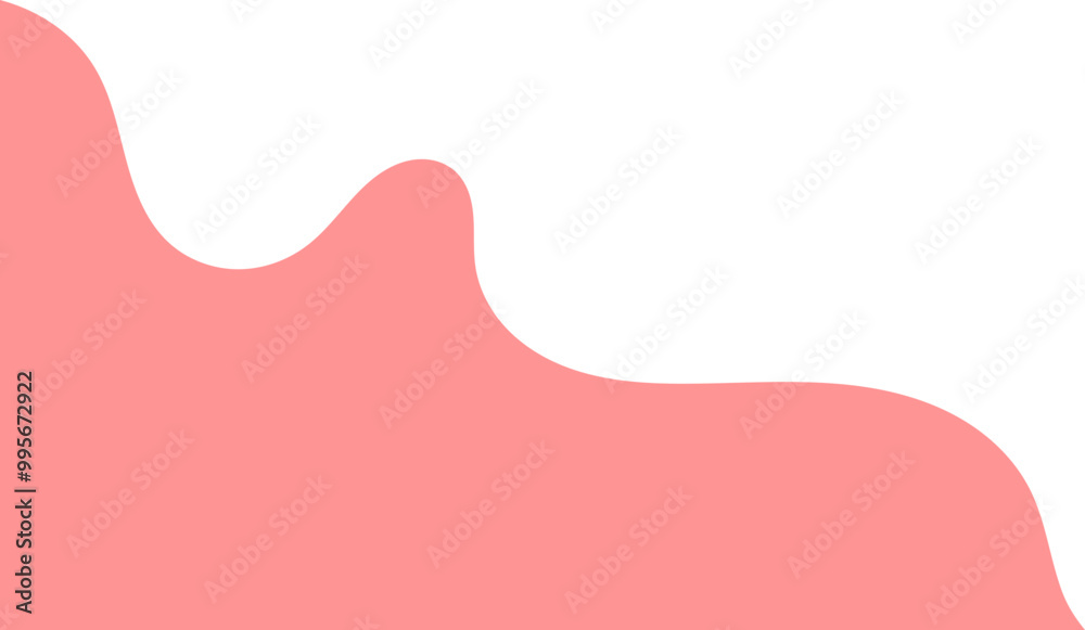Peach wavy corner suitable for background, layout, banner. Fluid corner illustration