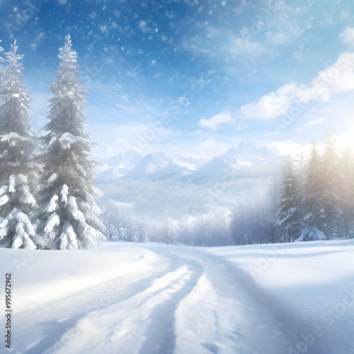 눈 내리는 겨울 풍경 (a snowy winter scene)