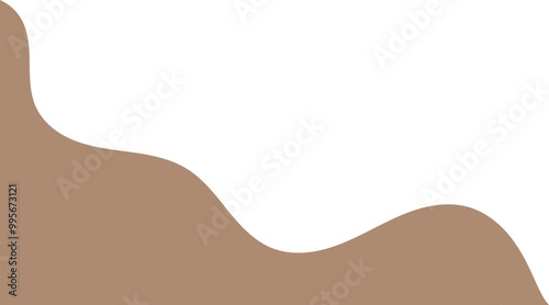 Brown wavy corner suitable for background, layout, banner. Fluid corner illustration