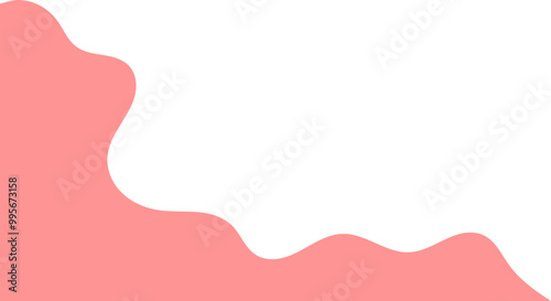 Peach wavy corner suitable for background, layout, banner. Fluid corner illustration