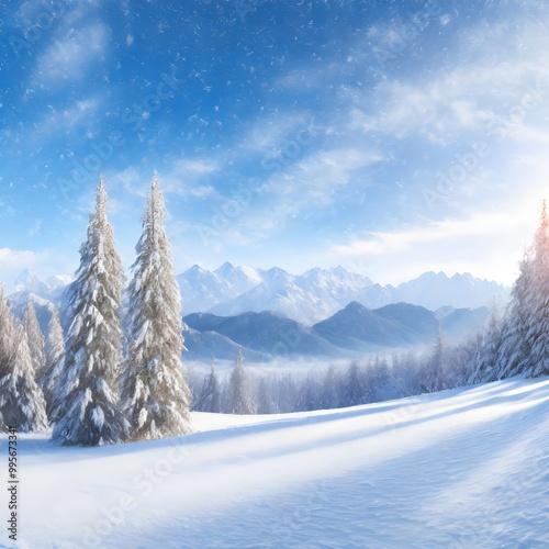 눈 내리는 겨울 풍경 (a snowy winter scene)