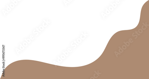 Brown wavy corner suitable for background, layout, banner. Fluid corner illustration