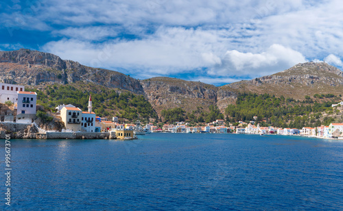 View of Kastellorizo ​​island with Ottoman Mosque, Dodekanisos, Greece photo