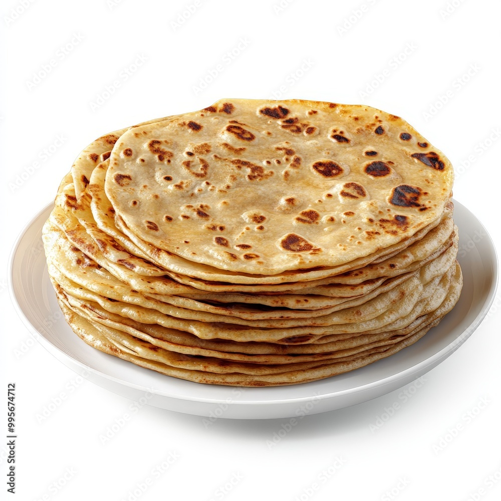 A stack of traditional Indian flatbread parathas A stack of traditional Indian flatbread parathas