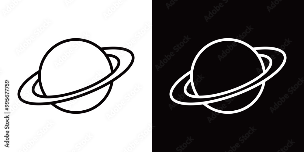 土星のシンプルなラインアイコン 土星のシンプルなラインアイコン
