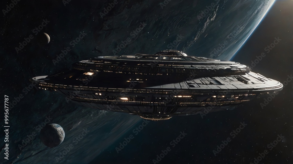 Obraz premium a space ship with the name on the side.