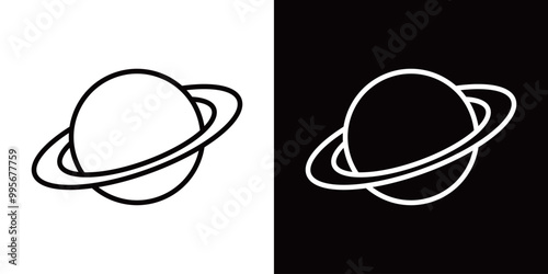 土星のシンプルなラインアイコン