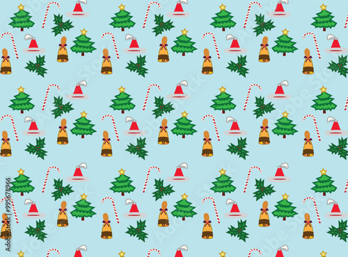 seamless pattern with christmas trees