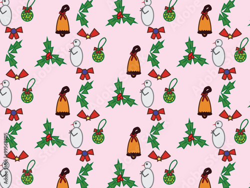 seamless background with Christmas balls