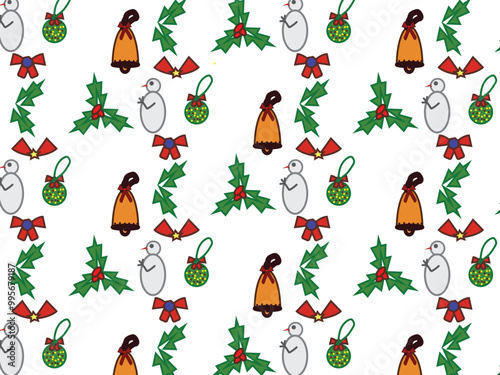 seamless pattern with Christmas tree  
