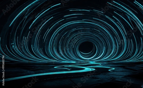 Iridescent Liquid with Undulations and Swirls. Dark Smooth Wallpaper.