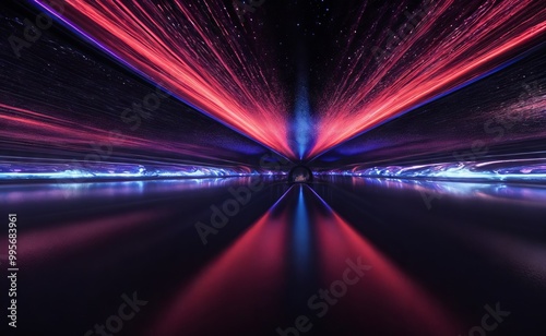 Abstract vector background. Dark iridescent texture effect. 3D waving particles .