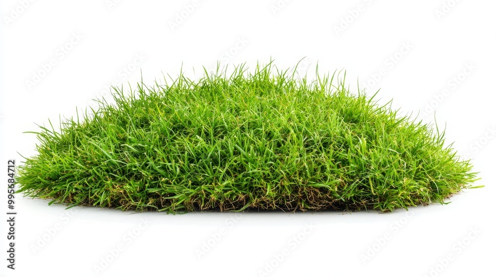 Green Grass Mound, isolated on white, White Background, Green, Natural
