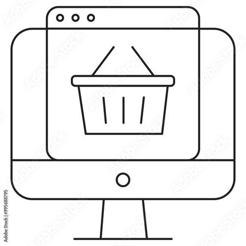 Online Shopping Icon, E-Commerce Shopping Platform, Digital Shopping Experian, Online Purchase System, Virtual Retail Store, Internet Marketplace photo