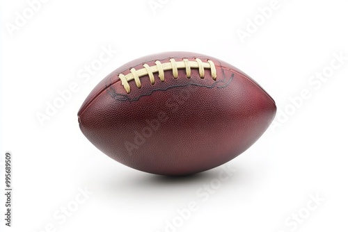 American football ball on white background